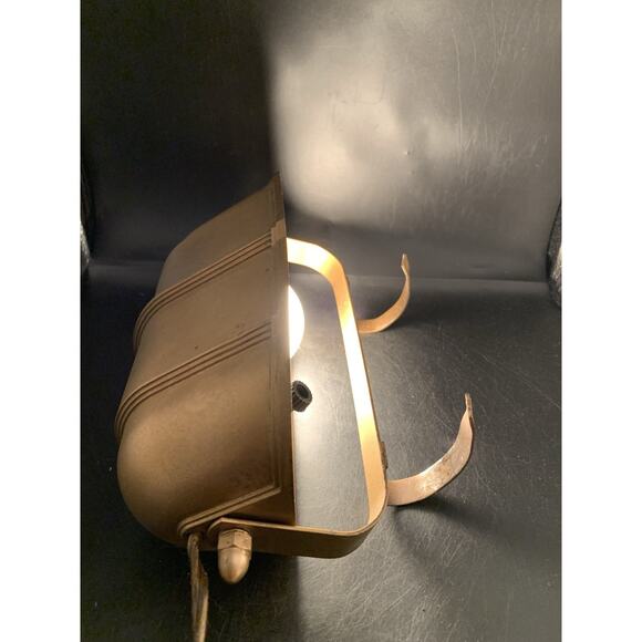 Vtg Gold Tone Plastic Headboard Lamp Bed Reading Night Light Art Deco 9” X6.5” - Picture 2 of 6